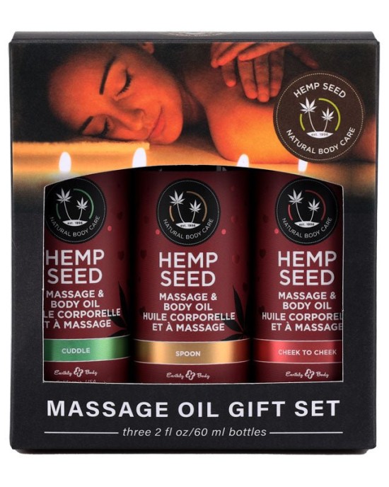 Hemp Seed Massage Oil Trio Gift Set