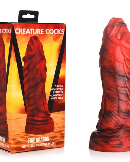 Creature Cocks Fire Dragon Red Scaly fantasy Dildo