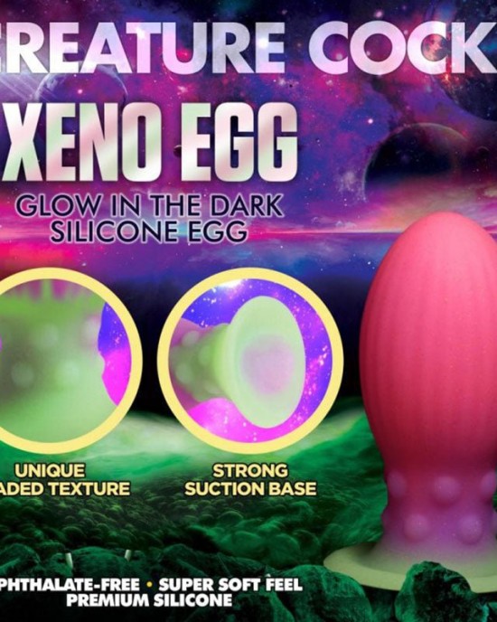 Creature Cocks Large Xeno Fantasy Egg - Pink Glow in Dark