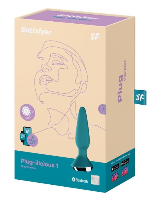 Satisfyer Plug-ilicious 1 - Teal Vibrating Butt Plug with App Control