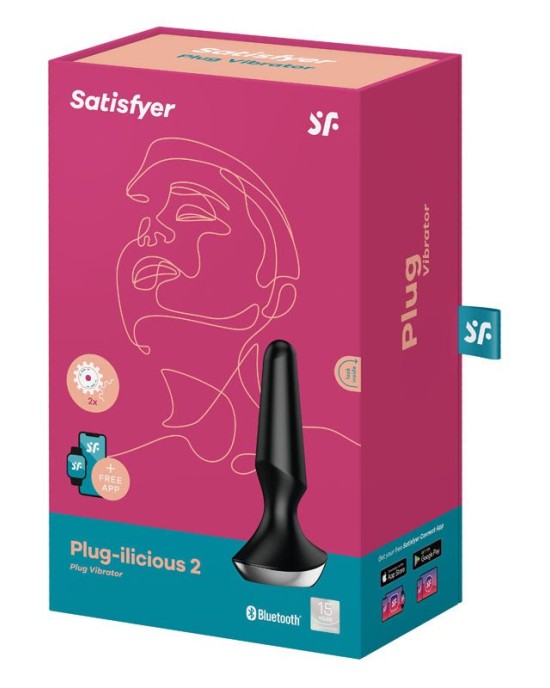 Satisfyer Plug-ilicious 2 - Black Vibrating Butt Plug with App Control