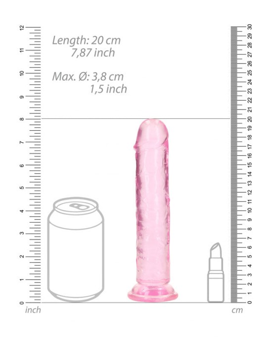 RealRock 8 Inch Straight Dildo - Pink