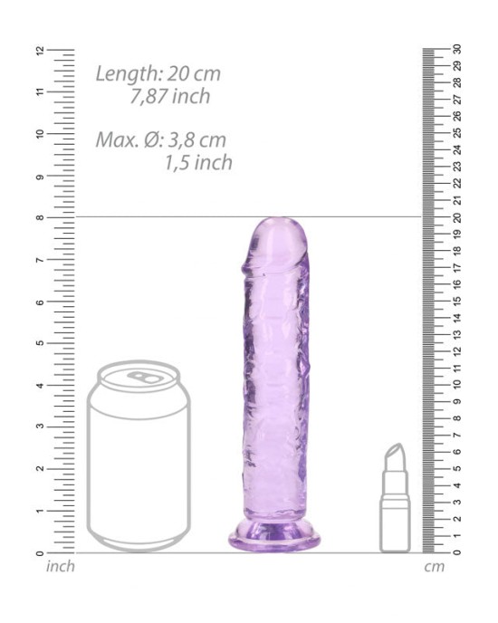 RealRock 8 Inch Straight Dildo - Purple