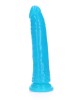 RealRock 6 Inch Slim Glow in the Dark Neon Dildo- Blue