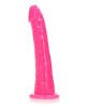 RealRock 6 Inch Slim Glow in the Dark Neon Dildo - Pink