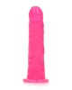 RealRock 6 Inch Slim Glow in the Dark Neon Dildo - Pink