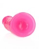 RealRock 6 Inch Slim Glow in the Dark Neon Dildo - Pink