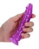 RealRock 6 Inch Slim Glow in the Dark Neon Dildo - Purple