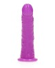 RealRock 6 Inch Slim Glow in the Dark Neon Dildo - Purple