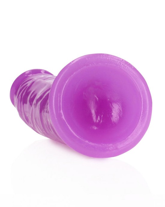 RealRock 6 Inch Slim Glow in the Dark Neon Dildo - Purple