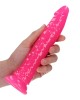 RealRock 7 Inch Slim Glow in the Dark Neon Dildo - Pink