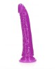 RealRock 7 Inch Slim Glow in the Dark Neon Dildo - Purple