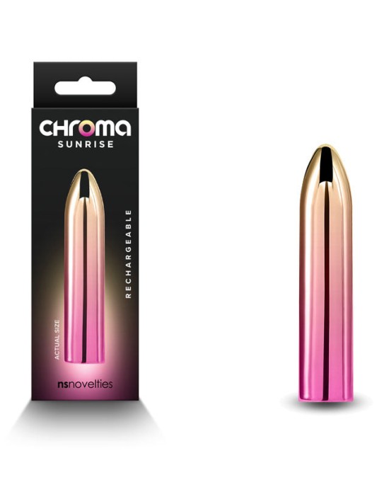 Chroma Sunrise Medium Mini Vibrator - Metallic Pink/Gold