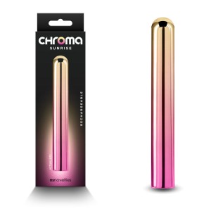 Chroma Sunrise Large Slim Vibrator -  Metallic Pink/Gold