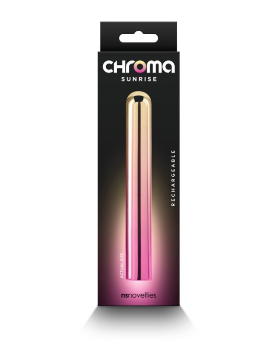 Chroma Sunrise Large Slim Vibrator -  Metallic Pink/Gold