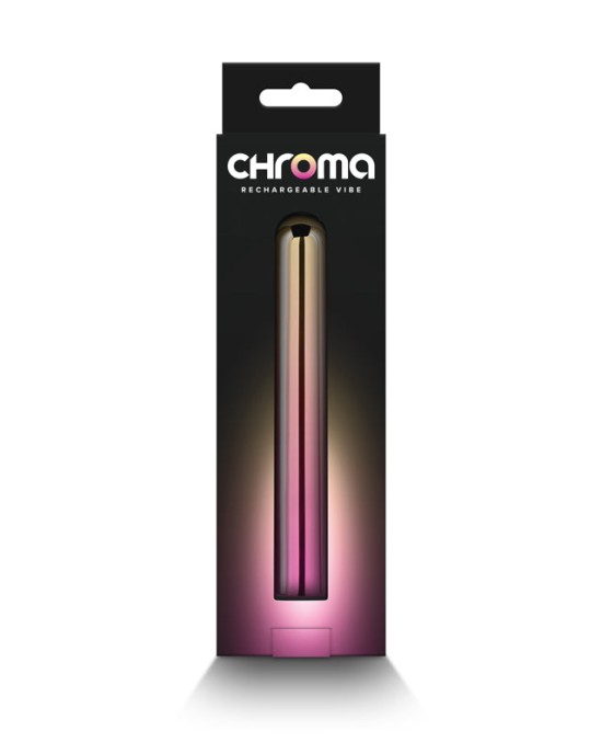 Chroma Sunrise Large Slim Vibrator -  Metallic Pink/Gold