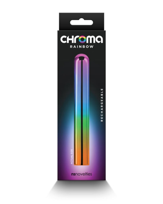 Chroma Rainbow Large Slim Vibrator - Metallic Rainbow