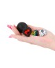 Glams Xchange - Medium Heart Anal Plug with Swapable Gems - Black