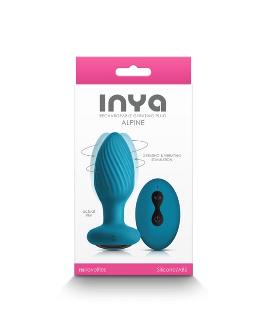 InYa Alpine Vibrating Butt Plug with Remote - Teal