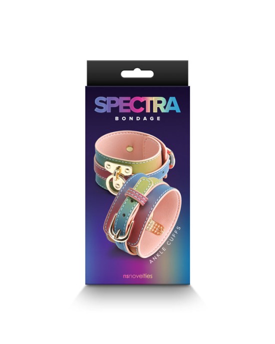 Spectra Bondage Ankle Cuffs - Rainbow