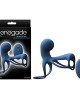 Renegade Gladiator Vibrating Penis Harness with Remote - Blue