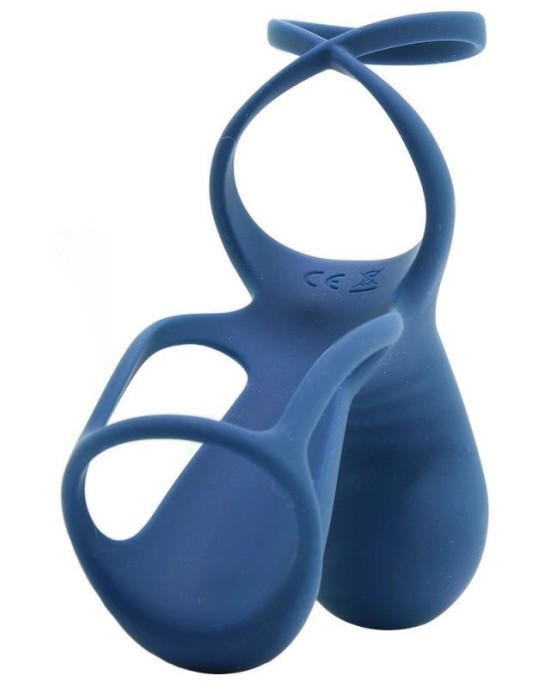 Renegade Gladiator Vibrating Penis Harness with Remote - Blue