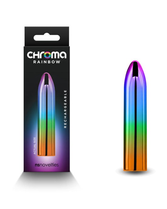 Chroma Rainbow Medium Mini Vibrator - Metallic Rainbow