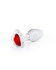 Crystal Desires - Small - Clear Glass Butt Plug with Red Heart