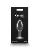 Crystal Desires - Medium - Clear Glass Butt Plug with Red Heart