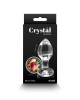 Crystal Desires - Medium - Clear Glass Butt Plug with Rainbow Gem