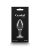 Crystal Desires - Medium - Clear Glass Butt Plug with Rainbow Gem