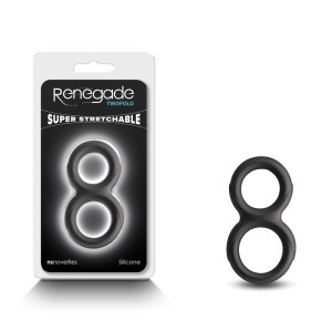 Renegade Twofold Cock & Balls Rings - Black