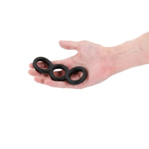 Renegade Threefold Cock & Balls Rings - Black