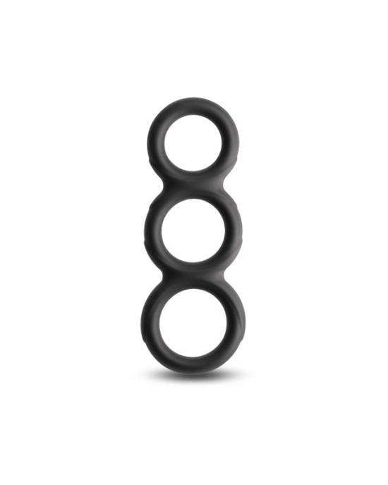 Renegade Threefold Cock & Balls Rings - Black