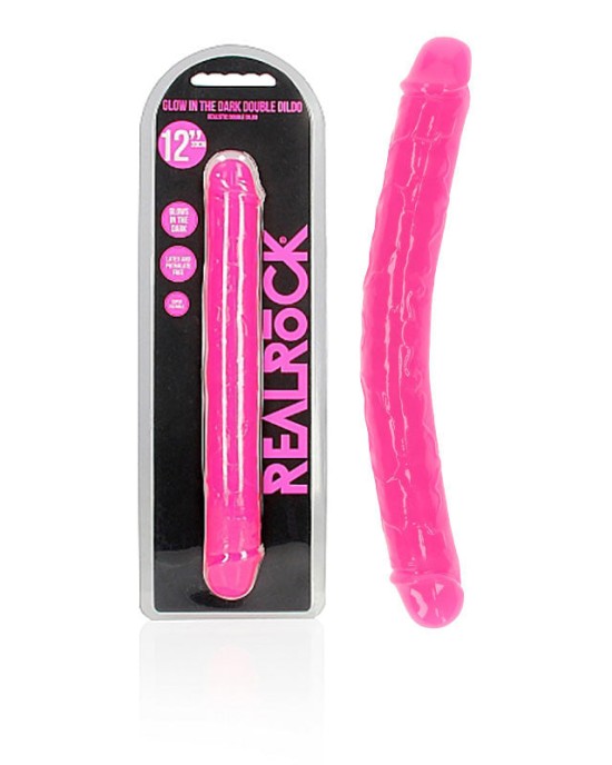 RealRock 12 Inch Glow in the Dark Double Dong - Pink