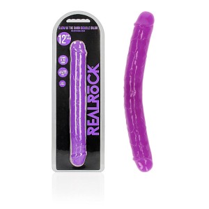 RealRock 12 Inch Glow in the Dark Double Dong - Purple