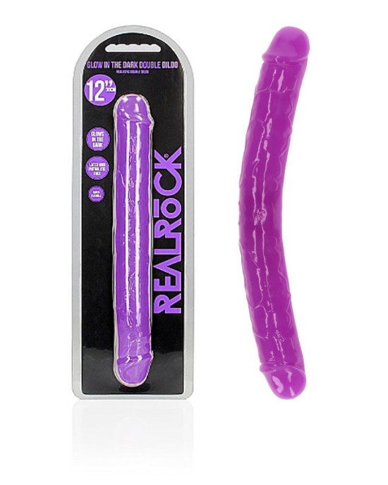 RealRock 12 Inch Glow in the Dark Double Dong - Purple