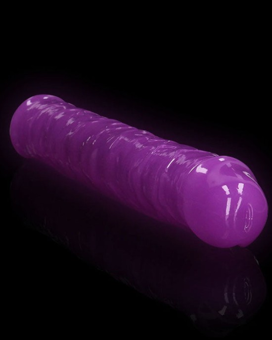 RealRock 12 Inch Glow in the Dark Double Dong - Purple