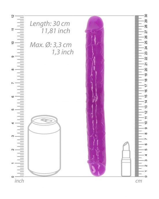 RealRock 12 Inch Glow in the Dark Double Dong - Purple