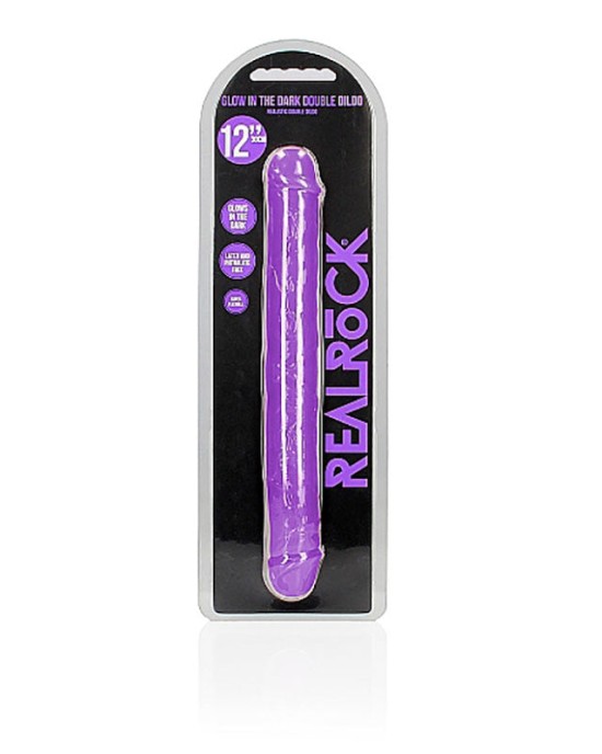 RealRock 12 Inch Glow in the Dark Double Dong - Purple