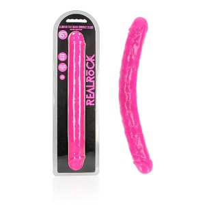 RealRock 15 Inch Glow in the Dark Double Dong - Pink