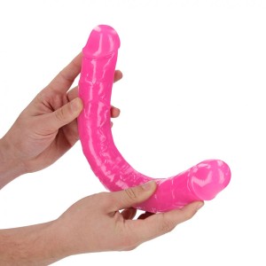 RealRock 15 Inch Glow in the Dark Double Dong - Pink