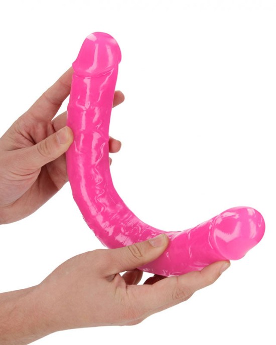 RealRock 15 Inch Glow in the Dark Double Dong - Pink