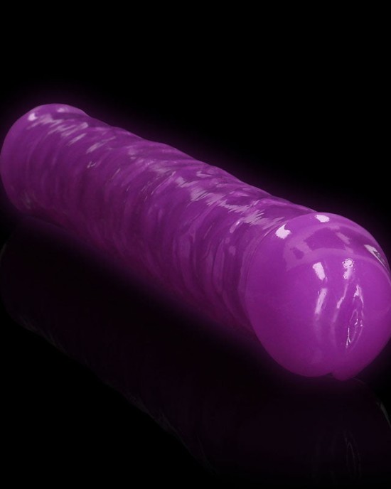 RealRock 15 Inch Glow in the Dark Double Dong - Purple