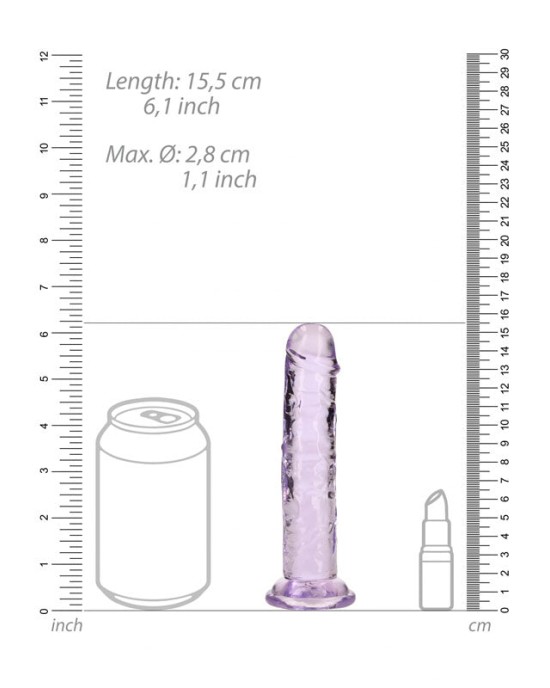 RealRock 6 Inch Straight Dildo - Purple