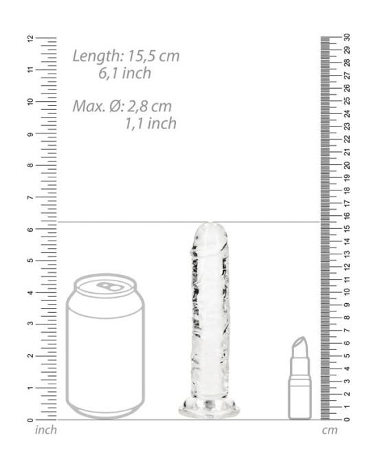 RealRock 6 Inch Straight Dildo - Clear