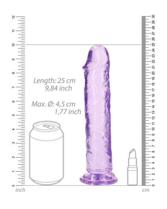 RealRock 10 Inch Straight Dildo - Purple