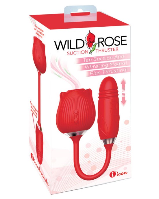 Wild Rose Suction Thruster Air Pulse Stimulator - Red