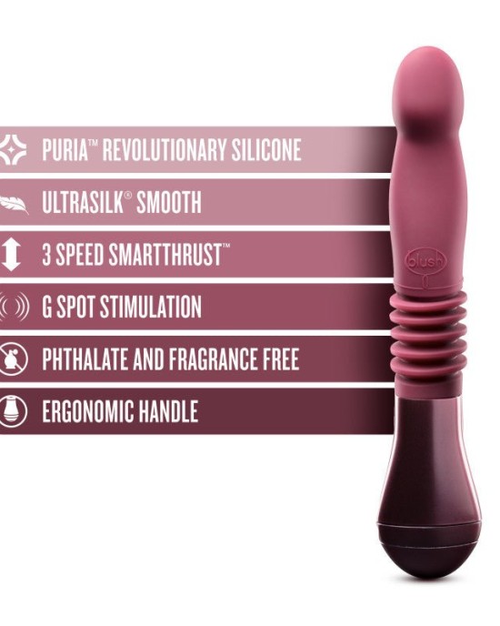 Temptasia Trixie Thrusting Dildo Vibrator - Wine Red