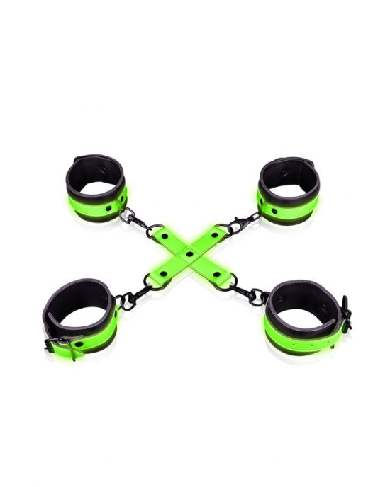 Ouch! Glow in the Dark Hand & Ankle Cuffs with Hogtie